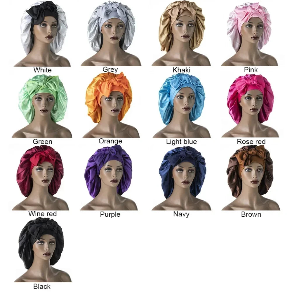 Satin Sleep Cap with Streamer