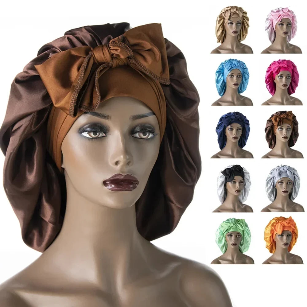 Satin Sleep Cap with Streamer