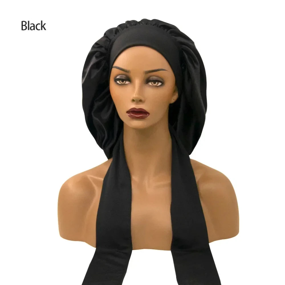 Satin Sleep Cap with Streamer