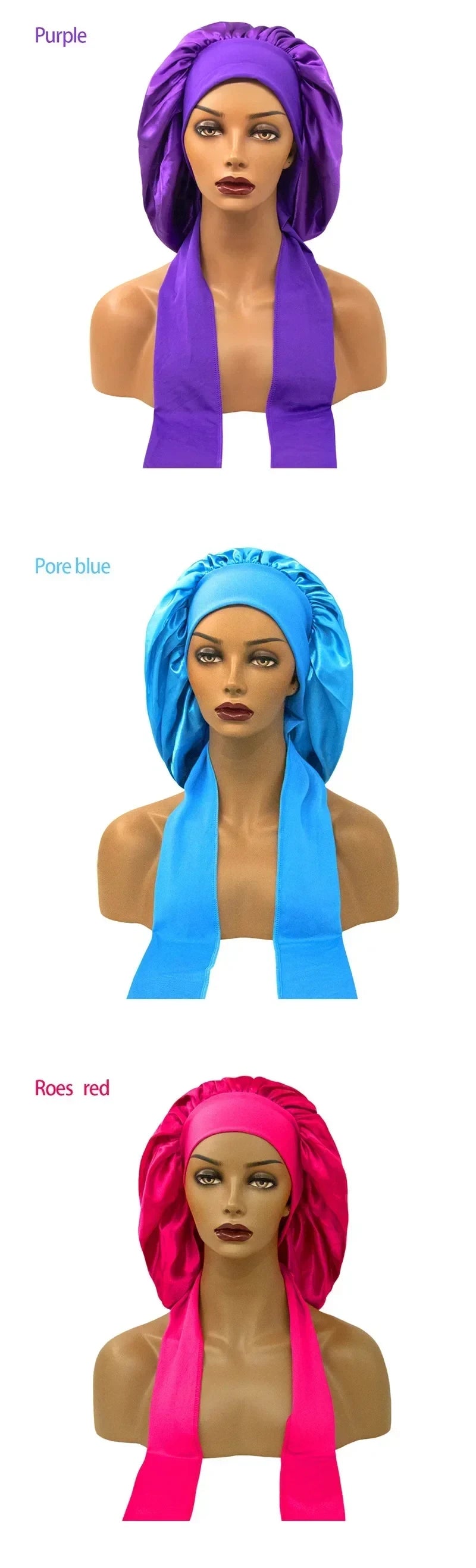 Satin Sleep Cap with Streamer
