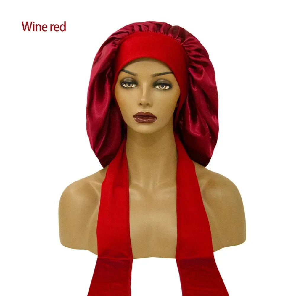 Satin Sleep Cap with Streamer