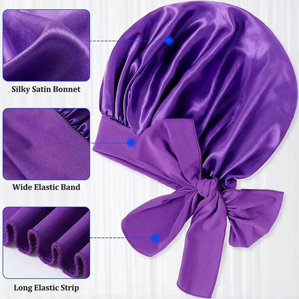 Satin Sleep Cap with Streamer